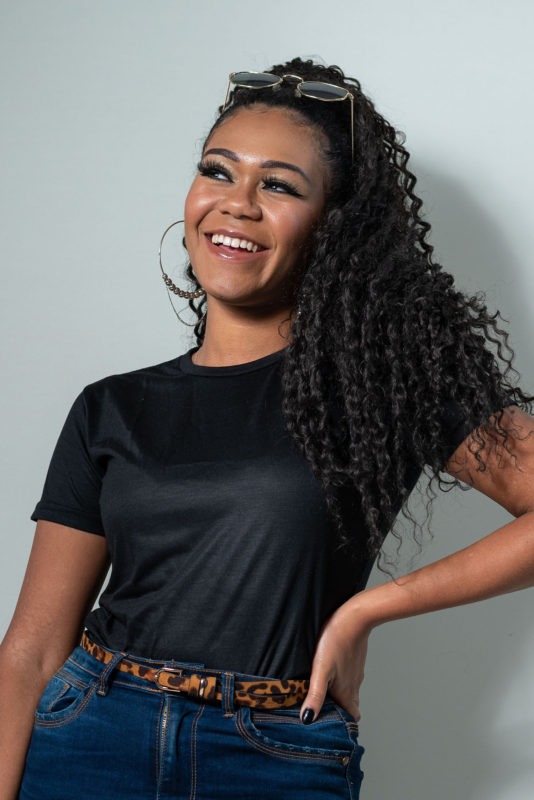 Baby Look Poliéster Preta